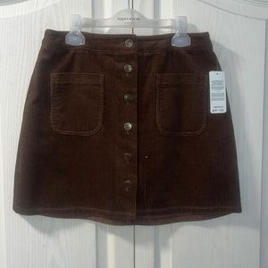 NWT Simons brown cord min skirt